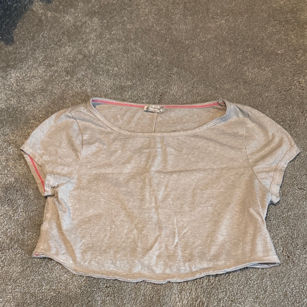 Free People Gray Crop Top